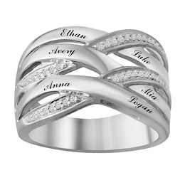 1/8 ct tw Diamond Family & Mother's Ring (6 Lines)