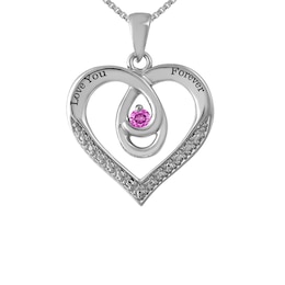 Birthstone Pendant (1 Stone and 2 Lines)