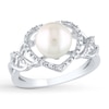 Thumbnail Image 1 of Cultured Pearl Ring 1/15 ct tw Diamonds Sterling Silver