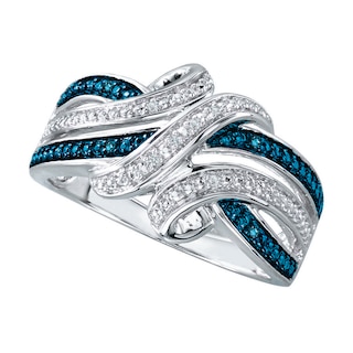 Blue & White Diamond Ring Sterling Silver | Kay