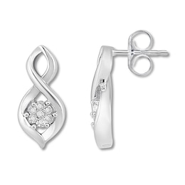 Diamond Earrings Sterling Silver