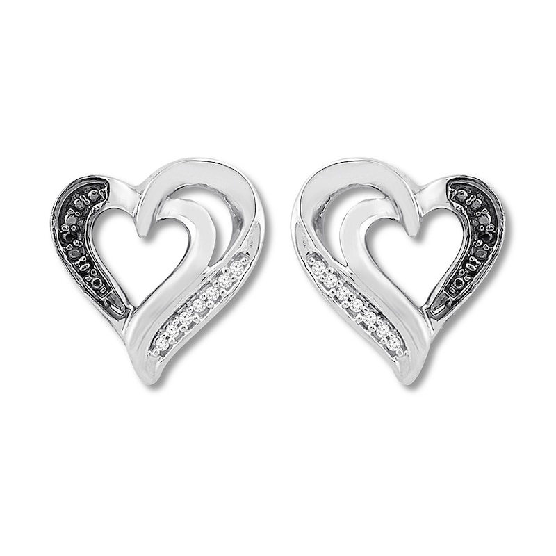 Diamond Heart Earrings Sterling Silver | Kay