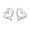 Thumbnail Image 2 of Diamond Heart Earrings Sterling Silver