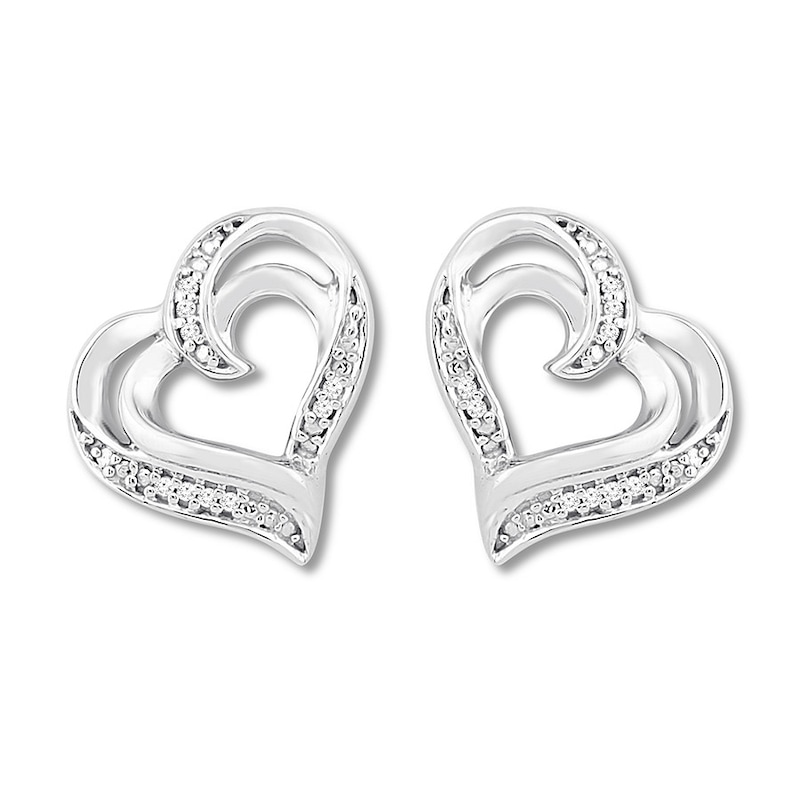 Diamond Heart Earrings Sterling Silver | Kay