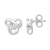 Thumbnail Image 1 of Diamond Knot Earrings Sterling Silver