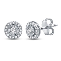 Lab-Created Diamonds by KAY Flower Stud Earrings 1 ct tw Round-Cut 14K  Yellow Gold