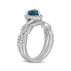 Thumbnail Image 2 of Neil Lane Heart-Shaped London Blue Topaz & Round-Cut Diamond Bridal Set 5/8 ct tw 14K White Gold