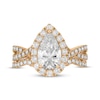 Thumbnail Image 3 of Neil Lane Artistry Pear-Shaped Lab-Grown Diamond Halo Bridal Set 2-1/2 ct tw 14K Yellow Gold