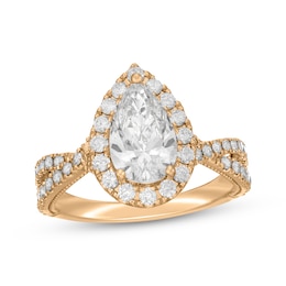 Neil Lane Artistry Pear-Shaped Lab-Grown Diamond Engagement Ring 2-1/3 ct tw 14K Yellow Gold