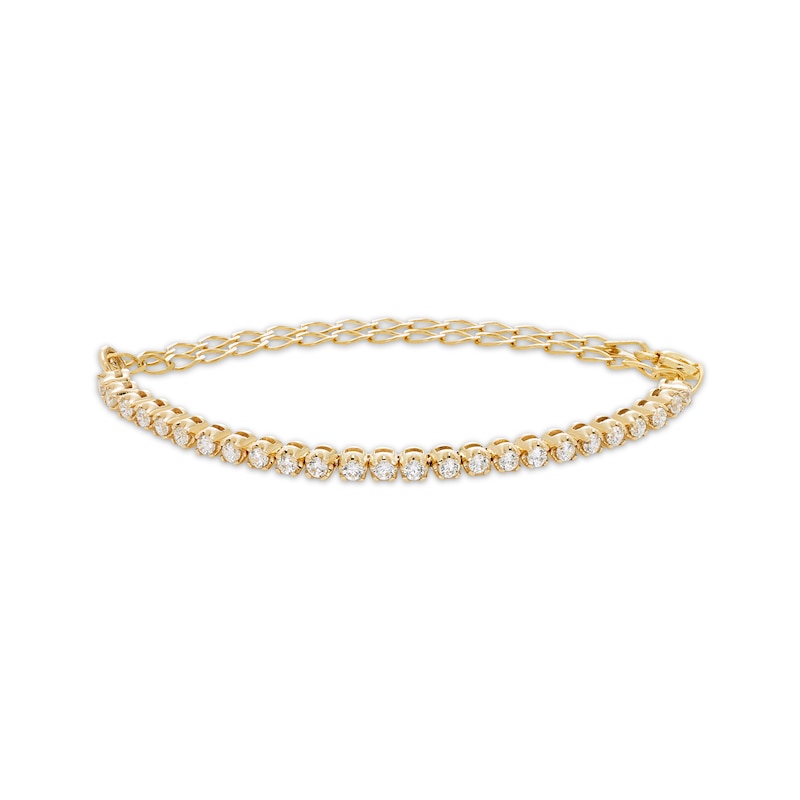 Diamond Adjustable Line Tennis Bracelet 1/2 ct tw 10K Yellow Gold 6.25" to 9"