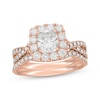 Thumbnail Image 1 of Neil Lane Artistry Cushion-Cut Lab-Grown Diamond Bridal Set 2 ct tw 14K Rose Gold