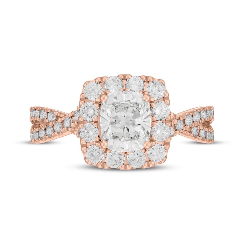 Main Image 6 of Neil Lane Artistry Cushion-Cut Lab-Grown Diamond Engagement Ring 1-7/8 ct tw 14K Rose Gold