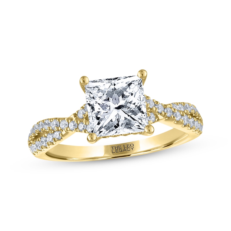 THE LEO Legacy Lab-Created Diamond Princess-Cut Engagement Ring 2-1/3 ct tw 14K Yellow Gold