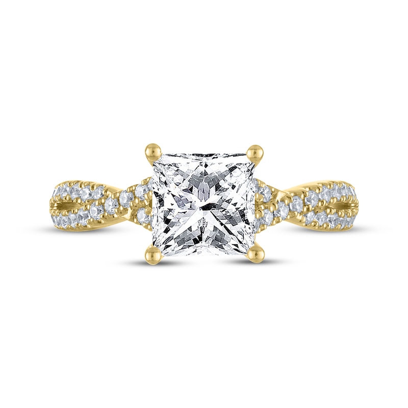 THE LEO Legacy Lab-Created Diamond Princess-Cut Engagement Ring 2-1/3 ct tw 14K Yellow Gold