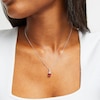 Thumbnail Image 3 of Cushion-Cut Lab-Created Ruby & Trillion-Cut White Lab-Created Sapphire Necklace Sterling Silver 18&quot;