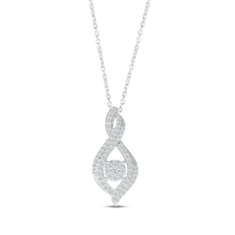 Main Image 1 of Lab-Grown Diamonds by KAY Infinity Necklace 1/2 ct tw 10K White Gold 18&quot;