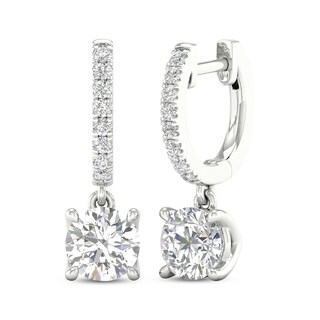 Unstoppable Love Diamond Solitaire Circle Drop Earrings 1/5 ct tw 10K White  Gold