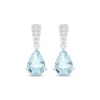 Thumbnail Image 2 of Pear-Shaped Aquamarine & Diamond Drop Earrings 1/15 ct tw 10K White Gold