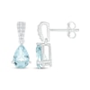 Thumbnail Image 3 of Pear-Shaped Aquamarine & Diamond Drop Earrings 1/15 ct tw 10K White Gold