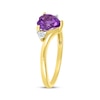 Thumbnail Image 1 of Heart-Shaped Amethyst & Diamond Ring 1/15 ct tw 10K Yellow Gold