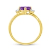 Thumbnail Image 2 of Heart-Shaped Amethyst & Diamond Ring 1/15 ct tw 10K Yellow Gold