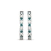 Thumbnail Image 2 of Blue & White Diamond Hoop Earrings 1/4 ct tw Sterling Silver