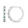 Thumbnail Image 3 of Blue & White Diamond Hoop Earrings 1/4 ct tw Sterling Silver