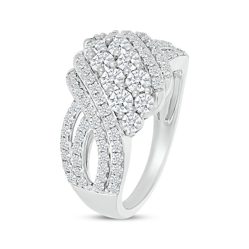 Main Image 2 of Lab-Grown Diamonds by KAY Crossover Swirl Fashion Ring 1-1/2 ct tw 10K White Gold