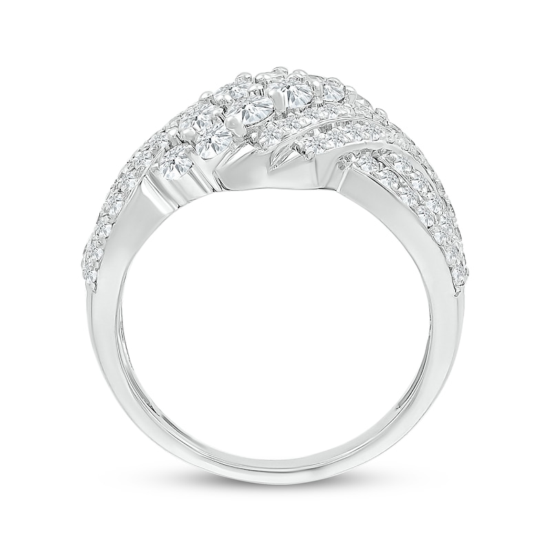 Main Image 3 of Lab-Grown Diamonds by KAY Crossover Swirl Fashion Ring 1-1/2 ct tw 10K White Gold