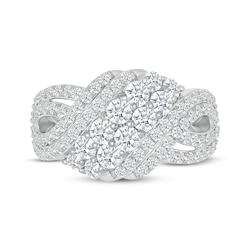 Main Image 4 of Lab-Grown Diamonds by KAY Crossover Swirl Fashion Ring 1-1/2 ct tw 10K White Gold