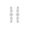 Thumbnail Image 2 of Multi-Diamond Hoop Earrings 1/2 ct tw 10K White Gold