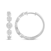 Thumbnail Image 3 of Multi-Diamond Hoop Earrings 1/2 ct tw 10K White Gold