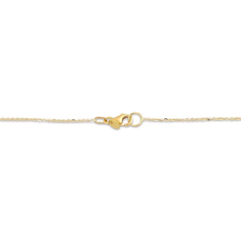 Hollow Open Circle Necklace 14K Yellow Gold 18"