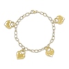 Thumbnail Image 0 of Puff Heart Charms Bracelet 14K Yellow Gold 7.5"