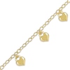 Thumbnail Image 2 of Puff Heart Charms Bracelet 14K Yellow Gold 7.5"