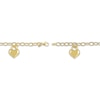 Thumbnail Image 3 of Puff Heart Charms Bracelet 14K Yellow Gold 7.5"