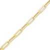 Thumbnail Image 1 of Hollow Textured Paperclip Chain Necklace 2mm 10K Yellow Gold 20"