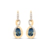 Thumbnail Image 2 of Pear-Shaped London Blue Topaz & Diamond Twist Dangle Earrings 1/10 ct tw 10K Yellow Gold