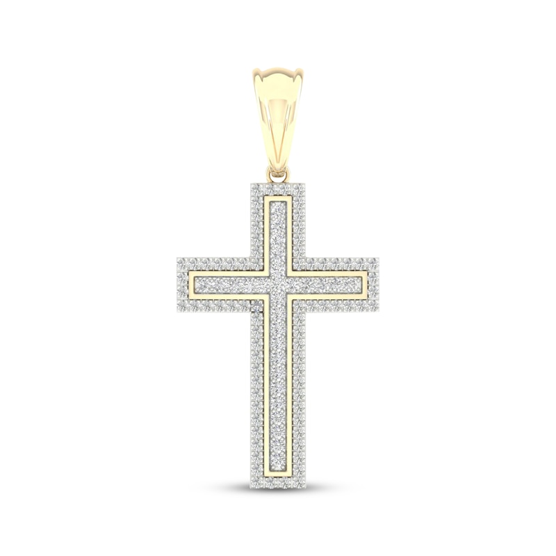 Main Image 1 of Men's Diamond Cross Charm 1 ct tw 10K Yellow Gold