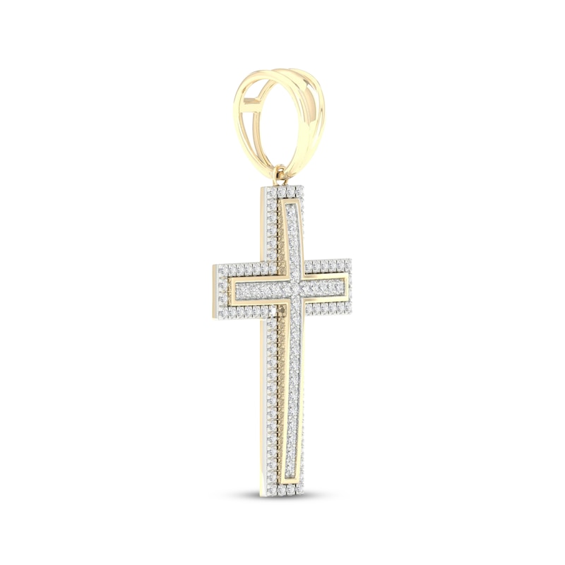 Main Image 2 of Men's Diamond Cross Charm 1 ct tw 10K Yellow Gold