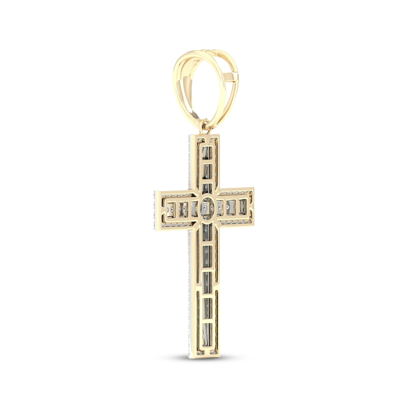 Main Image 4 of Men's Diamond Cross Charm 1 ct tw 10K Yellow Gold