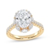 Thumbnail Image 1 of Lab-Grown Diamonds by KAY Oval-Cut Halo Engagement Ring 2-3/4 ct tw 14K Yellow Gold