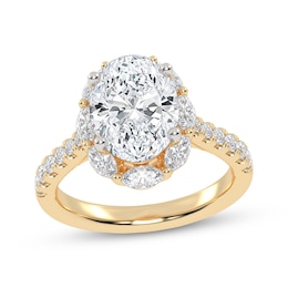 Lab-Grown Diamonds by KAY Oval-Cut Halo Engagement Ring 2-3/4 ct tw 14K Yellow Gold