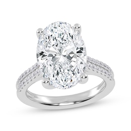 Now + Forever Lab-Grown Diamonds Oval-Cut Engagement Ring 5-1/4 ct tw 14K White Gold