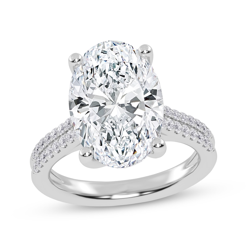 Main Image 1 of Now + Forever Lab-Grown Diamonds Oval-Cut Engagement Ring 5-1/4 ct tw 14K White Gold