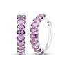 Thumbnail Image 1 of Oval-Cut Amethyst Hoop Earrings Sterling Silver