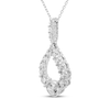 Thumbnail Image 1 of Milestones Diamond Teardrop Dangle Necklace 1-1/2 ct tw 10K White Gold 18"