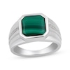 Thumbnail Image 1 of Men's Malachite & Lab-Grown Diamond Ring 1/10 ct tw Sterling Silver