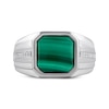 Thumbnail Image 3 of Men's Malachite & Lab-Grown Diamond Ring 1/10 ct tw Sterling Silver