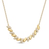 Thumbnail Image 1 of Diamond Marquise Link Smile Necklace 1/5 ct tw 10K Yellow Gold